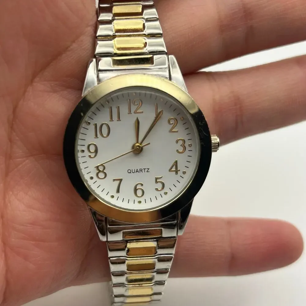 Accutime Watch Corp Two-tone St. Steel Women’s Watch Working New Battery